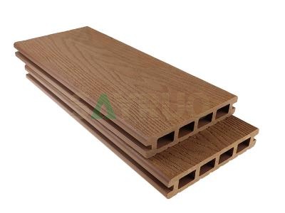 WPC 3D pisos en relieve tablones de madera de grano antideslizante de madera de teca decking compuesto de suelo de jardín al aire libre 140 * 25