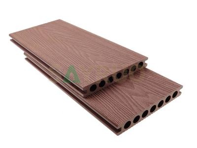 China al aire libre wpc 3d que graba en relieve el decking compuesto plástico de madera hueco