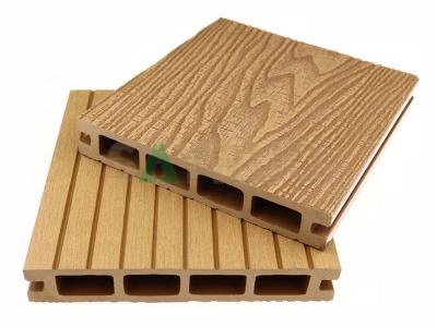 Decking en relieve 3D Pisos de grano de madera WPC al aire libre Decking compuesto de madera