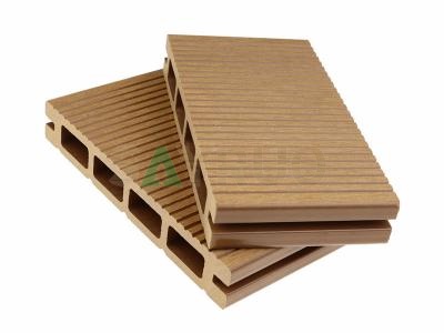 Venta caliente piso al aire libre textura de madera impermeable compuesto de plástico wpc decking