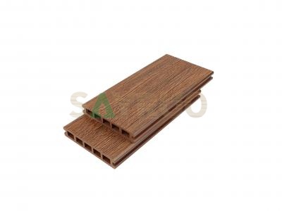 Nuevo diseño de 25 mm de espesor 3D con relieve profundo de madera de grano de madera, terraza compuesta de plástico