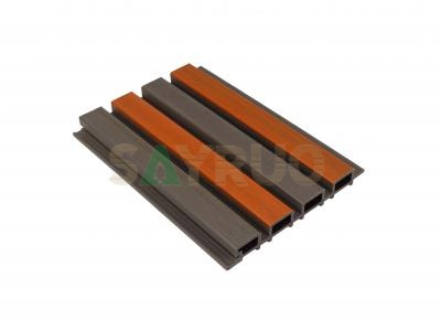 TWO-COLOR CO-EXTRUED COMPOSITE SLATTED CLADDING