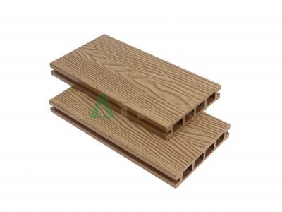Tarima exterior de madera y plástico compuesto, hueca, con relieve profundo 3D y anti-UV, de grano natural