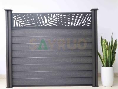 Valla de madera compuesta de plástico y madera con relieve 3D profundo de alta resistencia y pantalla