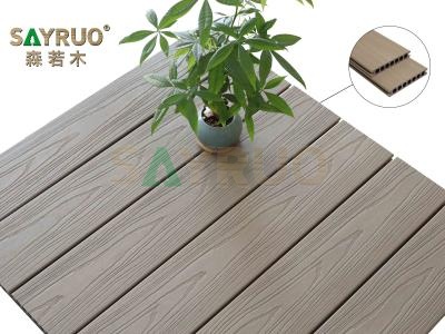 Co-extrusion embossed woodgrain composite decking