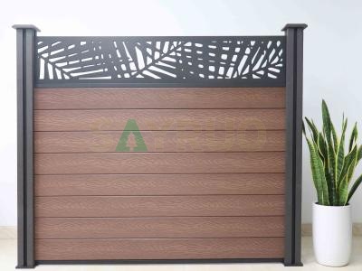 Cercado de WPC premium con veta de madera en relieve 3D profundo y pantalla: durabilidad y elegancia