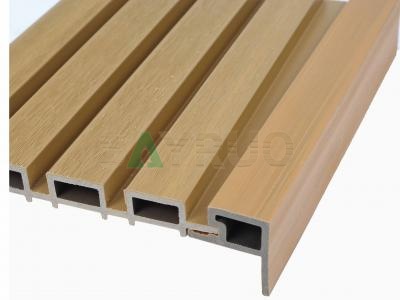 Paneles de pared WPC de veta de madera premium y moldura de esquina a juego – Revestimiento compuesto resistente a la intemperie para proyectos exteriores modernos