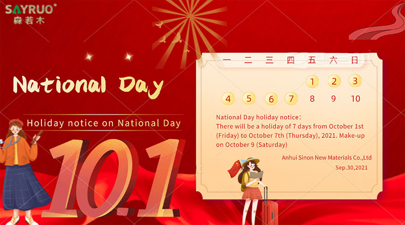Aviso de feriado del Día Nacional